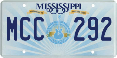 MS license plate MCC292