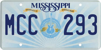 MS license plate MCC293