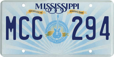 MS license plate MCC294
