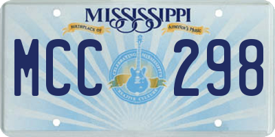 MS license plate MCC298