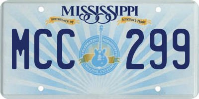 MS license plate MCC299