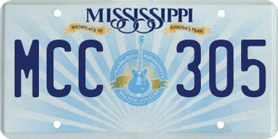 MS license plate MCC305