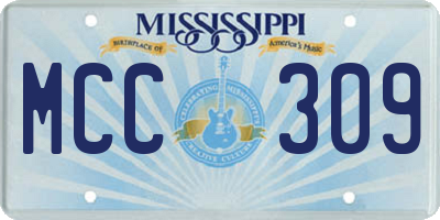 MS license plate MCC309