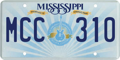 MS license plate MCC310