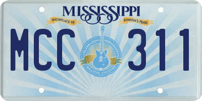 MS license plate MCC311