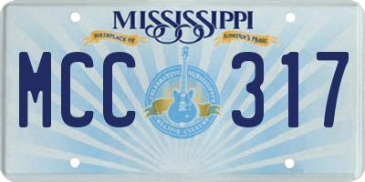 MS license plate MCC317