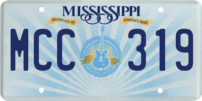 MS license plate MCC319