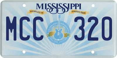 MS license plate MCC320