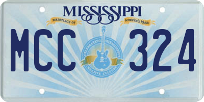 MS license plate MCC324