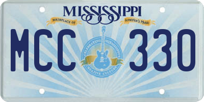 MS license plate MCC330