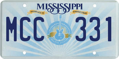 MS license plate MCC331