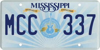 MS license plate MCC337