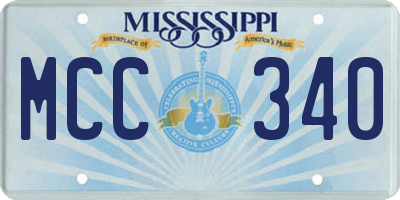 MS license plate MCC340