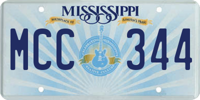 MS license plate MCC344