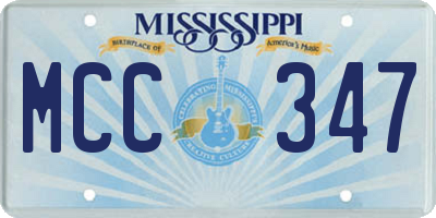 MS license plate MCC347