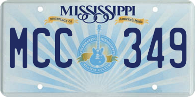 MS license plate MCC349