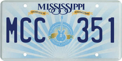 MS license plate MCC351