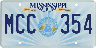 MS license plate MCC354
