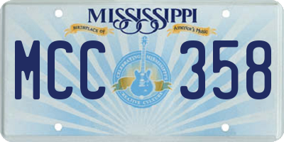MS license plate MCC358