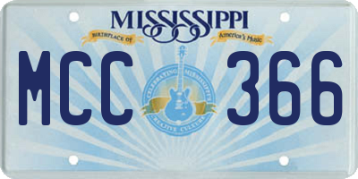 MS license plate MCC366