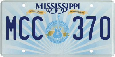 MS license plate MCC370