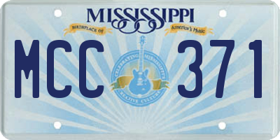 MS license plate MCC371