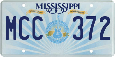 MS license plate MCC372