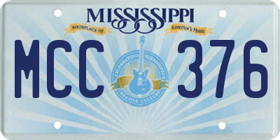 MS license plate MCC376