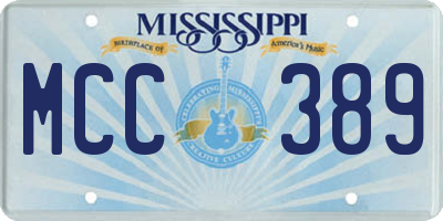 MS license plate MCC389