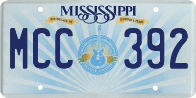 MS license plate MCC392