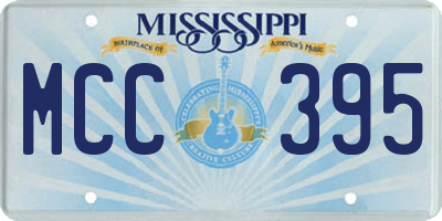 MS license plate MCC395