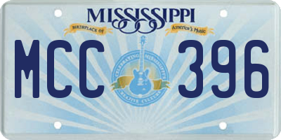 MS license plate MCC396