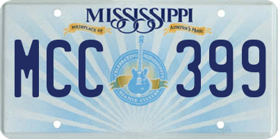 MS license plate MCC399