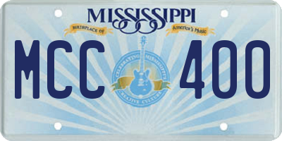 MS license plate MCC400