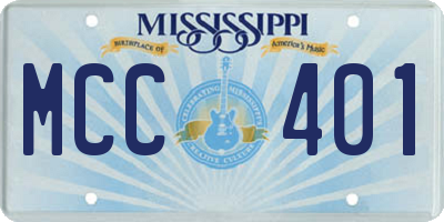 MS license plate MCC401