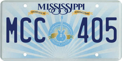 MS license plate MCC405