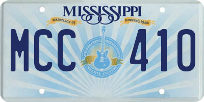 MS license plate MCC410