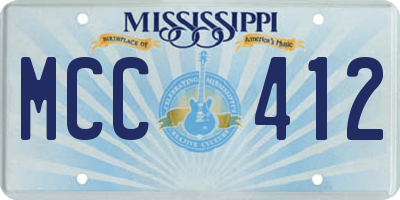 MS license plate MCC412