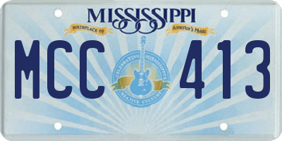 MS license plate MCC413