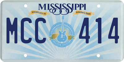 MS license plate MCC414