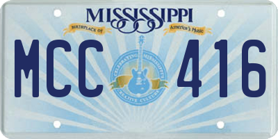 MS license plate MCC416