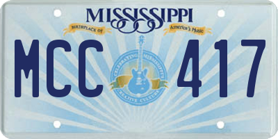 MS license plate MCC417