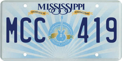 MS license plate MCC419