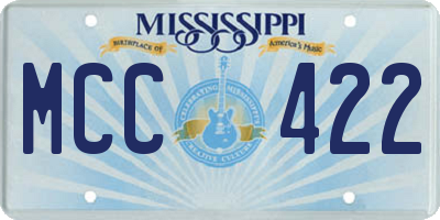 MS license plate MCC422