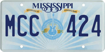 MS license plate MCC424