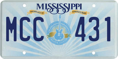 MS license plate MCC431