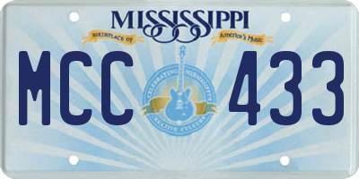 MS license plate MCC433