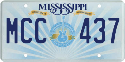 MS license plate MCC437
