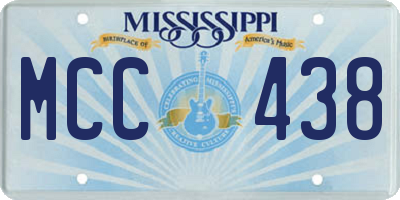 MS license plate MCC438