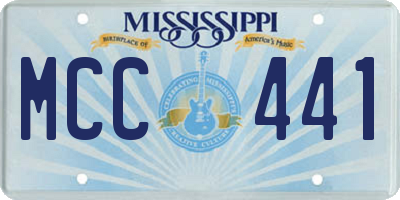 MS license plate MCC441